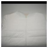 White Quilted Zip-Up Vest