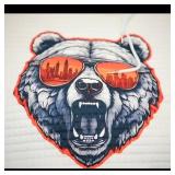 White Hoodie with Bear Design, Size S