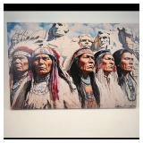Native American Chiefs and Mount Rushmore Canvas