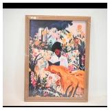 Framed Art Print of Woman Reading