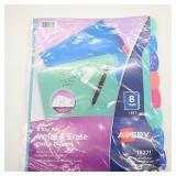 Avery Write & Erase Plastic Dividers, 8 Tabs