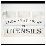 Wooden Utensil Holder with Dividers