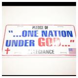 Patriotic License Plate with Pledge Design