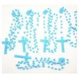 Set of 5 Blue Plastic Rosary Beads