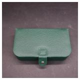 Green Leather Jewelry Organizer Case