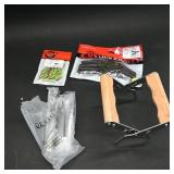 Fishing Lures and Wooden Handle Tool Set