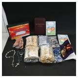 Assortment of Religious Books and Rosaries