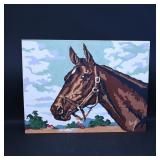 Horse Portrait Painting on Canvas Board
