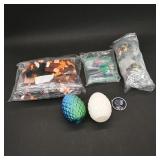 Assorted Toy Figures and Building Blocks