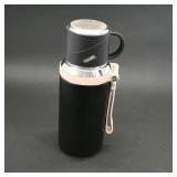 Black Insulated Thermos with Cup Lid