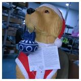 Santa Dog Light-Up Holiday Decoration