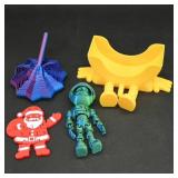 Assortment of 3D Printed Toys and Figures