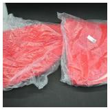 Set of Two Red Textured Bathroom Rugs