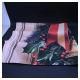 Festive Holiday Curtain with Bells and Holly...
