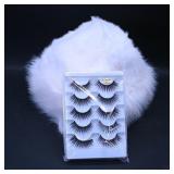 Faux Fur Hat and False Eyelashes Set