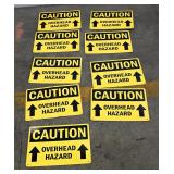 Caution Overhead Hazard Signs