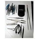 Assorted Precision Tweezers and Tools Set