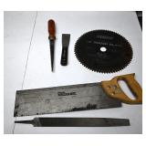 Assorted Hand Tools and Saw Blade Set