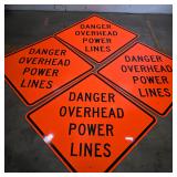 Danger Overhead Power Lines Signs