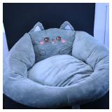 Plush Cat-Shaped Pet Bed