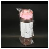 Plastic Water Bottle with Pink Lid, 500ml