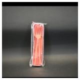 Red Plastic Cutlery Set in Case