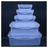 Set of 5 Clear Plastic Storage Containers