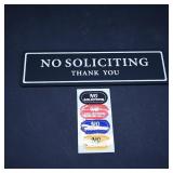 No Soliciting Sign and Sticker Set