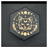 Decorative Box with Cat Design and Crystal Pyramid