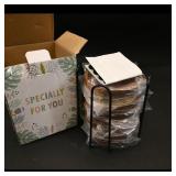 Renawe Wooden Coaster Set with Holder