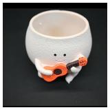 Ceramic Planter with Guitar Design