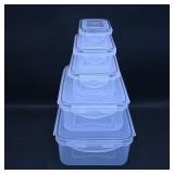 Set of 5 Clear Plastic Storage Containers