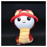 Plush Snake Toy with Red Hat