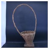 Wicker Basket with Tall Handle