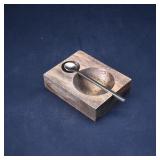 Wooden Salt Cellar with Spoon