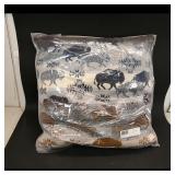 Decorative Pillow with Bison Design