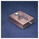 Wooden Salt Cellar with Spoon