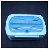 Blue Lunch Box with Utensils