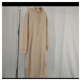 Beige Hooded Sweatshirt Dress