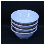 Set of 4 White Ceramic Bowls