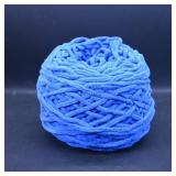 Blue Chenille Yarn Skein