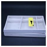 Set of Two White Fabric Jewelry Tray Inserts