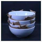 Set of White Ceramic Bowls