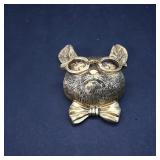 Gold-Tone Animal Figurine with Glasses