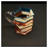 Colorful Stacked Books Glass Mug