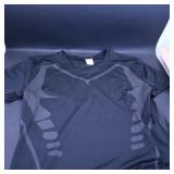 Black Polyester-Elastane T-Shirt, Size L