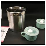 Finedine Utensil Holder & Ceramic Mugs Set