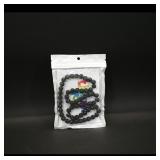 Black Beaded Necklace, 20 Inch