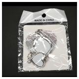Silver-Tone Heart and Wings Pendant