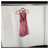 Sleeveless Halter Tunic Top ï¿½ Pink Orange Print